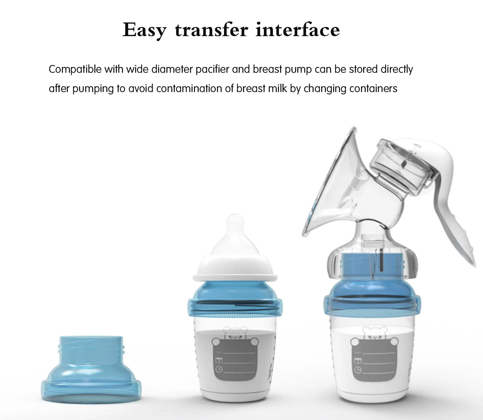 PP breast milk storage bottle Bpa Free Connect the converter to the breast pump storage bottles 180ml milk storage fridge bottle