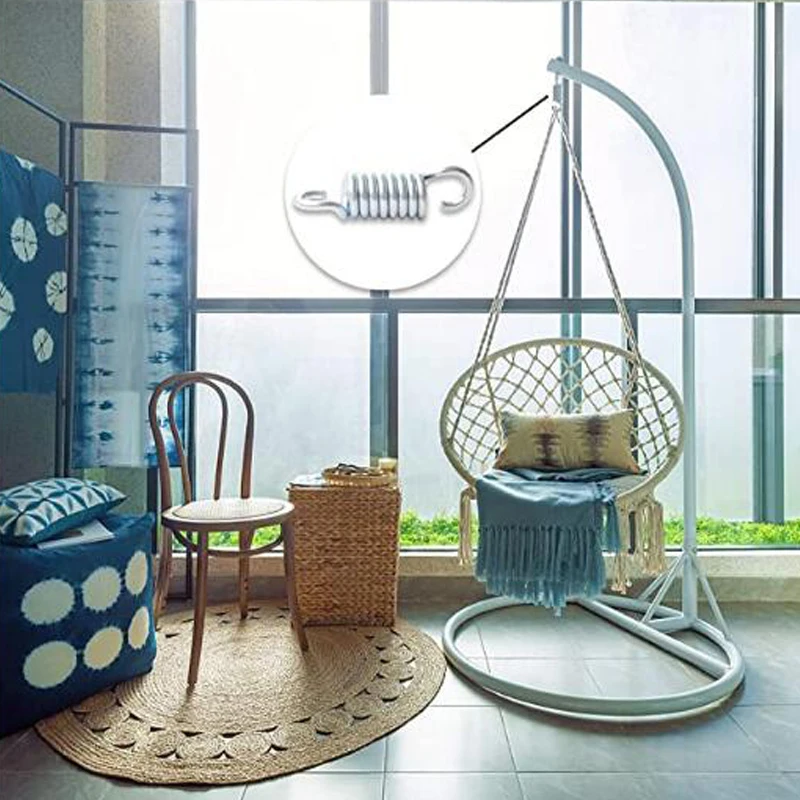 Swing Suspension Extended Heavy Duty Spring 2 Pieces, 990 lb Load Capacity, Hammock Chair Sandbag Cross Galvanized Hook