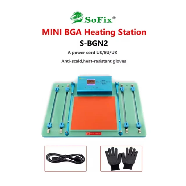 SoFix S-BGN2 Mini BGA Heating Station for Laptop Macbook Pro Motherboard Heating Soldering T2 Chip Glue Removal Fix Repair Tool