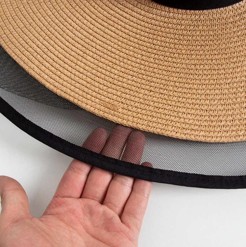 Women Broad Brim Beach Hat Summer Resort Sun Hat Foldable Straw   Hat