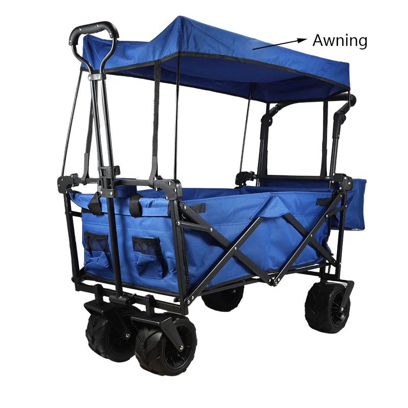 2022 Amazon Hot Sale Large Capacity Outdoor Adjustable Handle Folding Hand Wagon Cart