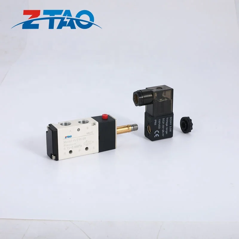 4V210-08 5/2 way electric coil pneumatic air control solenoid valve