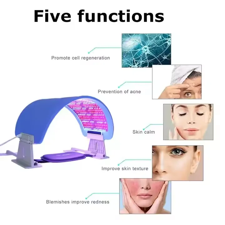 Portable Celluma  EMS Pdt Led Face Beauty 3 7 Color Photon Skin Rejuvenation Facial 573 lamp beadsPDT LED Light Therapy Machine