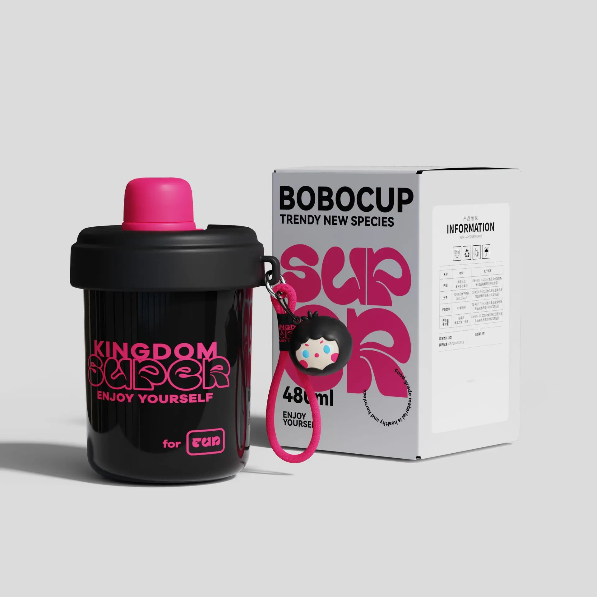 New coffee straw thermos cup high appearance level ceramic liner thickened portable trend accompanying water cup