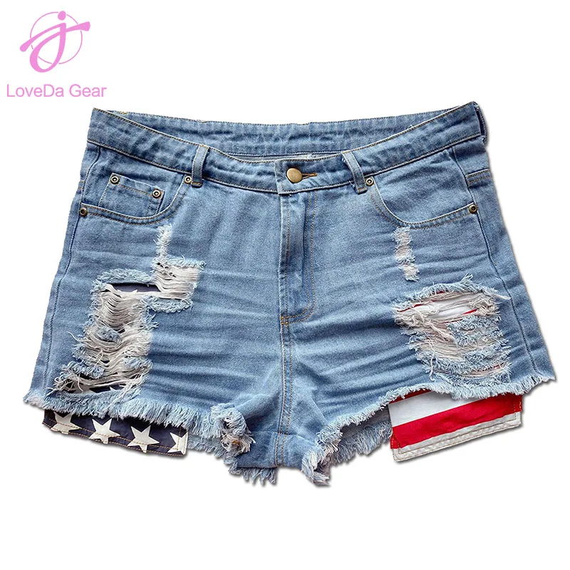 Loveda Low Price Hot Selling Women Denim Shorts Custom Pattern Denim Shorts