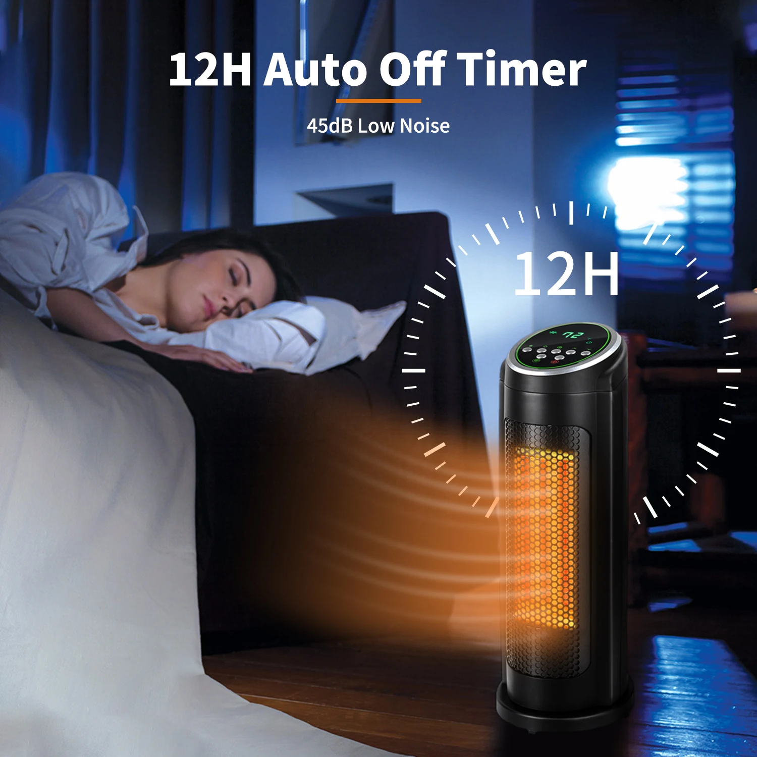 1000w 1500w PTC Two Settings Household Indoor Home Office Warming Ceramic Digital Freestanding Electric Space Tower Heater