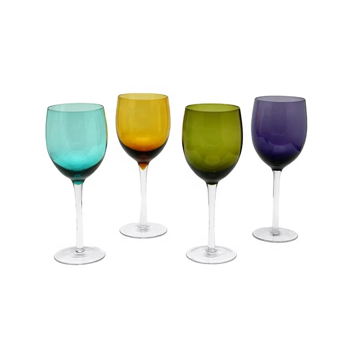 China factory ballon white colored handmade wine glass