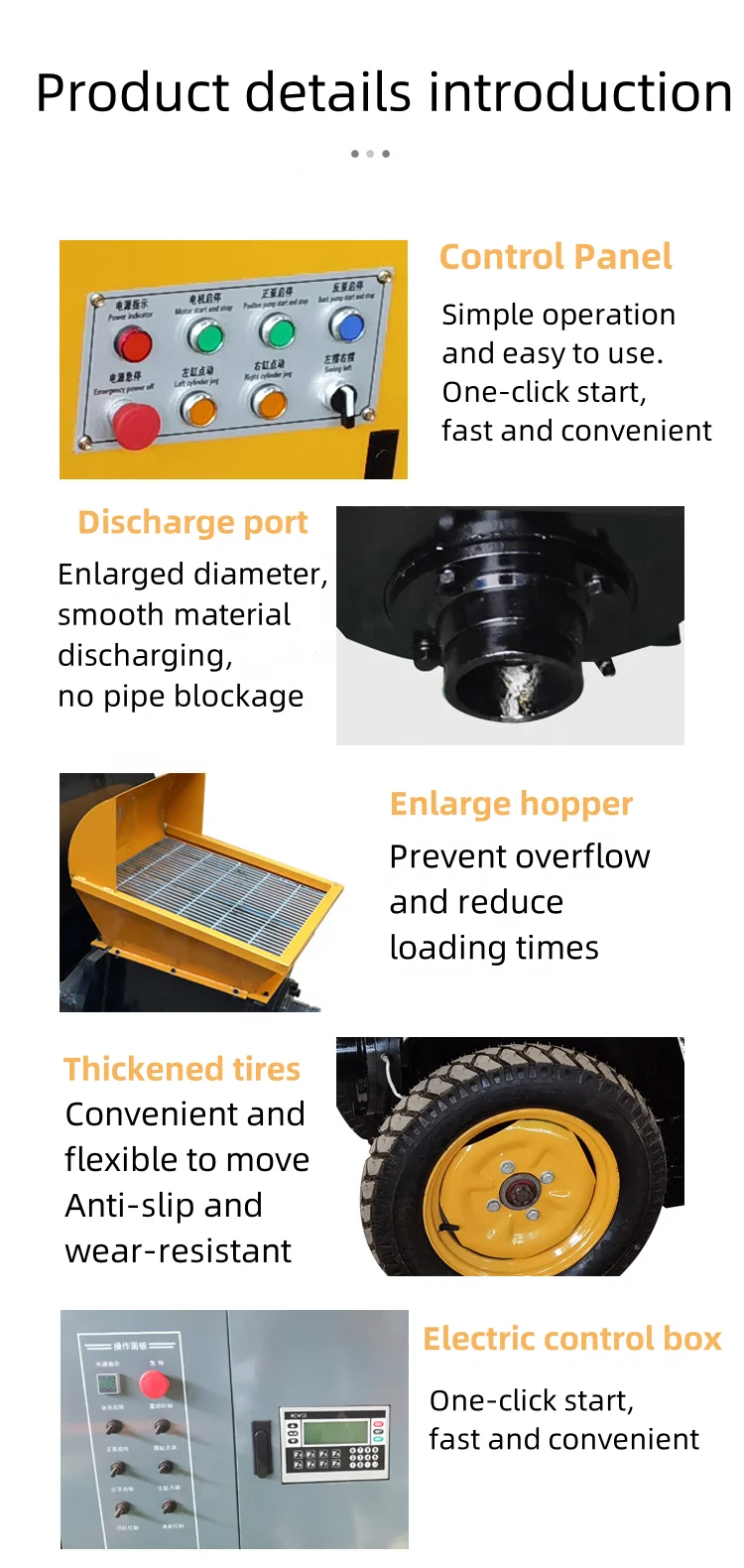 Best New Large Aggregate Electric Concrete Pump with Diesel Engine and Efficient Motor for Building Use