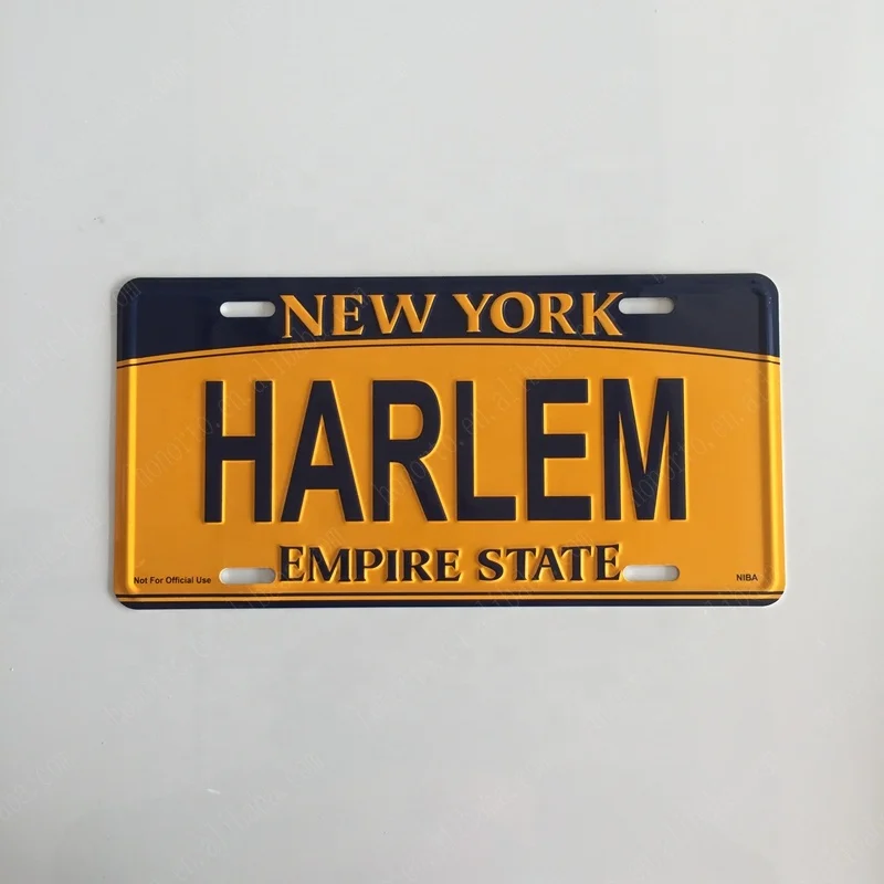 USA NewYork City souvenir wholesale custom souvenir wall decoration embossed decorative metal aluminum license plate