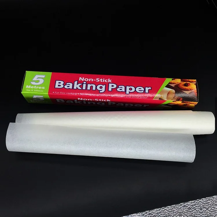 Unbleached Nonstick Greaseproof Coated Sheets Roll Printed Pans White Baking Paper