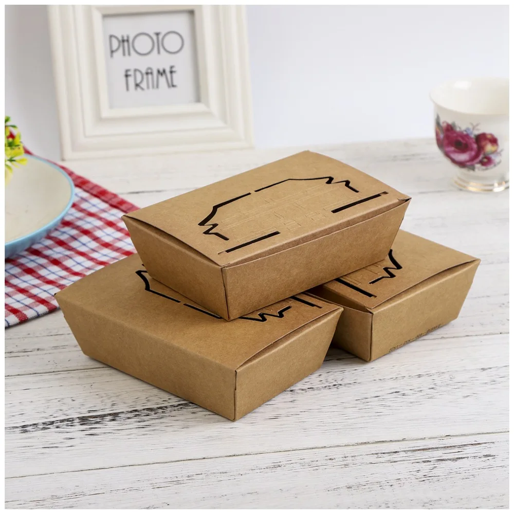 KG Disposable Pack Take Out Container Fast Food Bread Packaging Emballage Burger Churros Paper Boxes to Go Box Restaurant Crepe