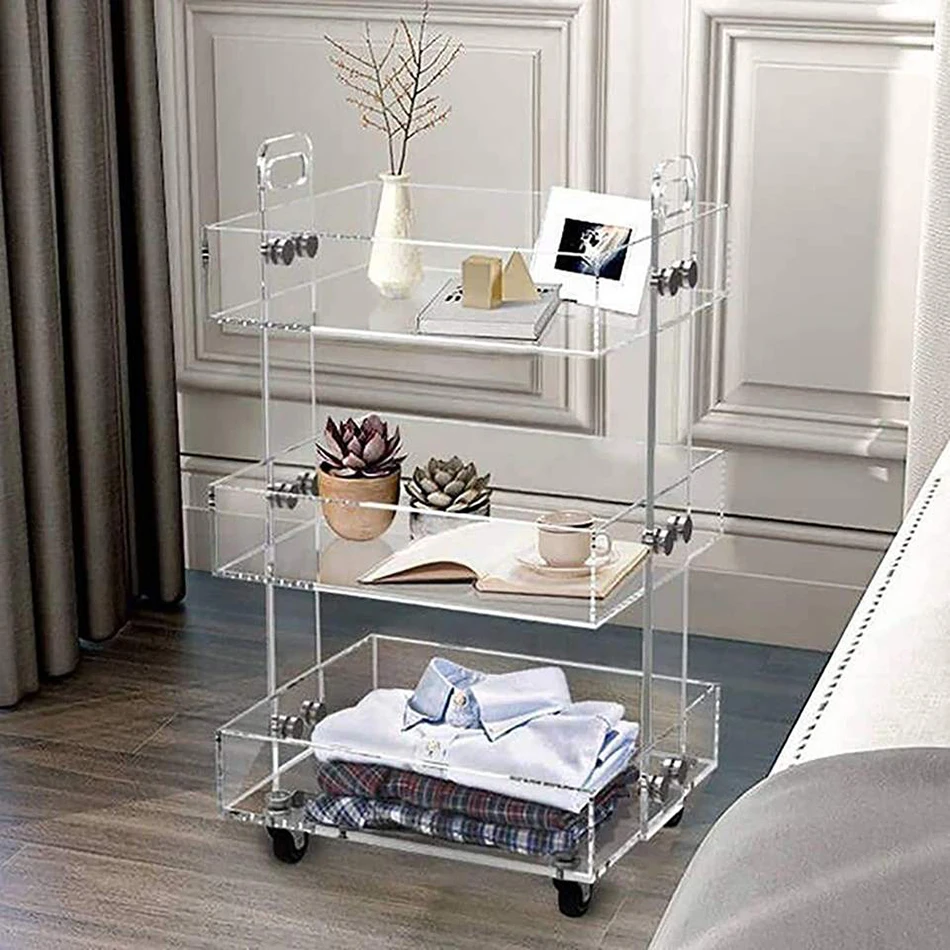 3-х уровневая тележка для напитков прозрачный акриловый Lucite бар с