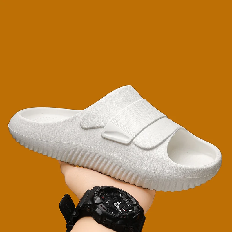 Slippers female summer indoor silent platform daddy slippers step on shit feeling non-slip couple sandals male wear