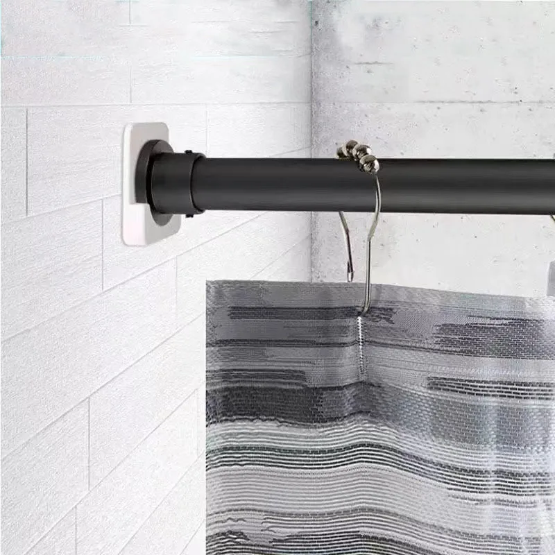 2 Pack Wall Mounted Shower Rods Holder Adhesive Shower Curtain Rod Holder Shower Rod Mount Retainer