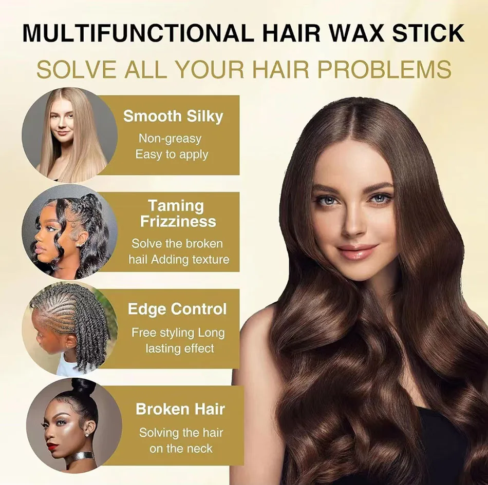 Custom Service Women Men Hair Styling Flyway olive Wax Stick Strong Hold Hair Wax Stick For Flyways