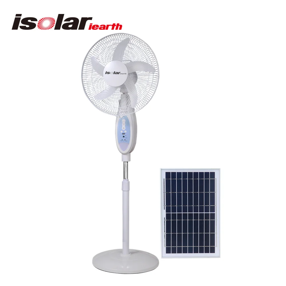 ALPHA Ventilador Recargable Portable Outdoor AC DC  Rechargeable Emergency Solar Powered Stand Fan for Home Electric 16 inch