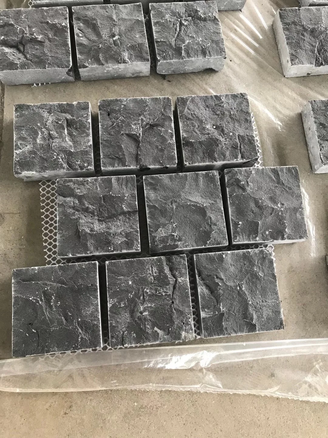 granite cube.outdoor driveway black basalt cobblestone, paving stone, paver