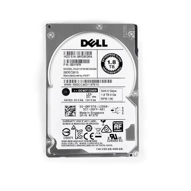 In stock DELL server Dell 2.4T Hdd SAS 2.5 10K 512n Hard Disk Hard Drive 2.4TB