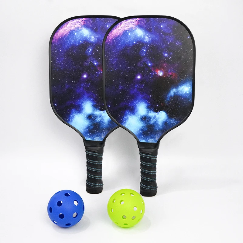 wholesale carbon fiber fibreglass pickleball paddle set custom logo pickleball paddle with PP Honeycomb Inner