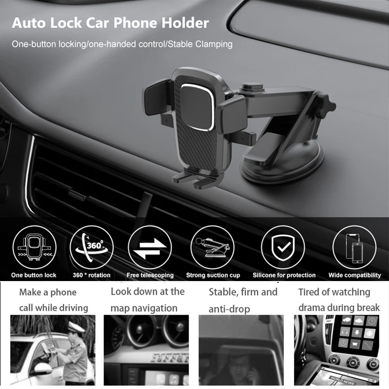 Wholesale Windshield Air Vent Strong Suction Cup Mount Mobile Stand Universal Dashboard Car Cell Phone Holder