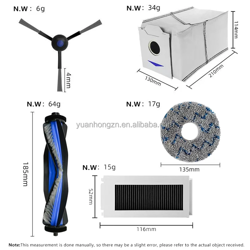 Kit Fit For Ecovacs Debot N30/n30 Pro Robot Vacuum Spare Parts Brush Roller Spin Brush Hepa Filter Mop Pad Dust Bag