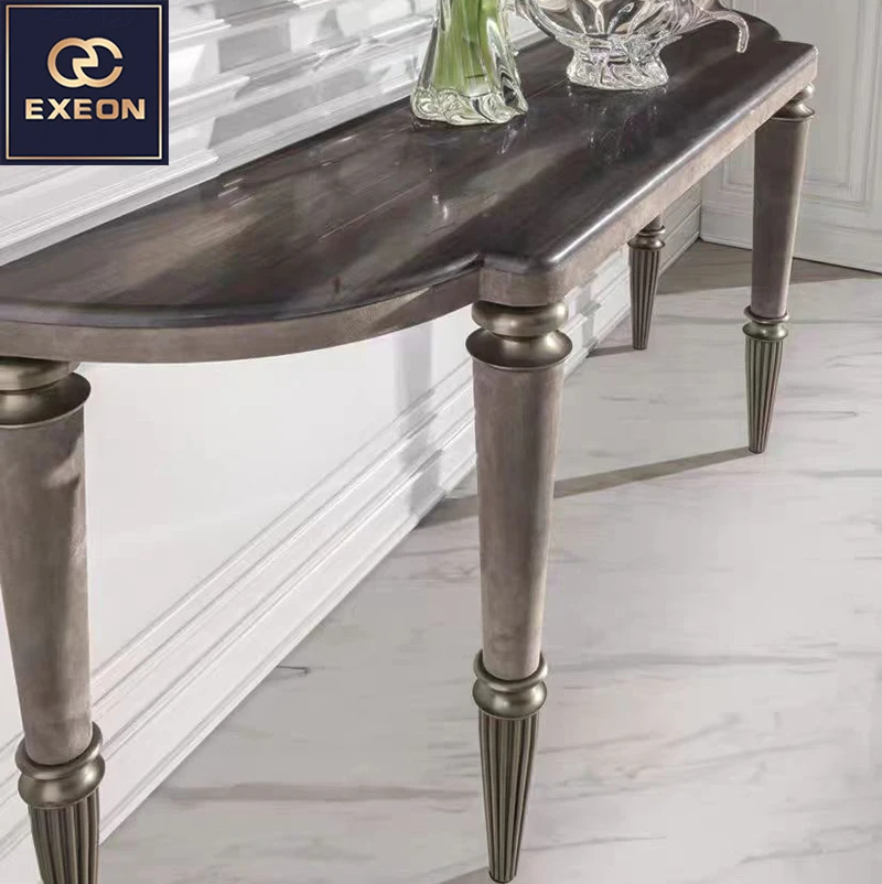 Modern Furniture Corridor Entrance Porch Luxury Villa Living Room Against The Wall Marble Metal Porch Table