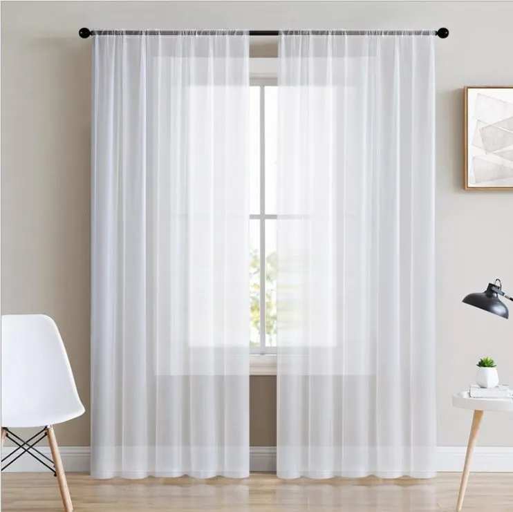 Bonfull Wholesale Pure plain Voile curtains cheap price best quality Sheer curtains Voile fabric for living room