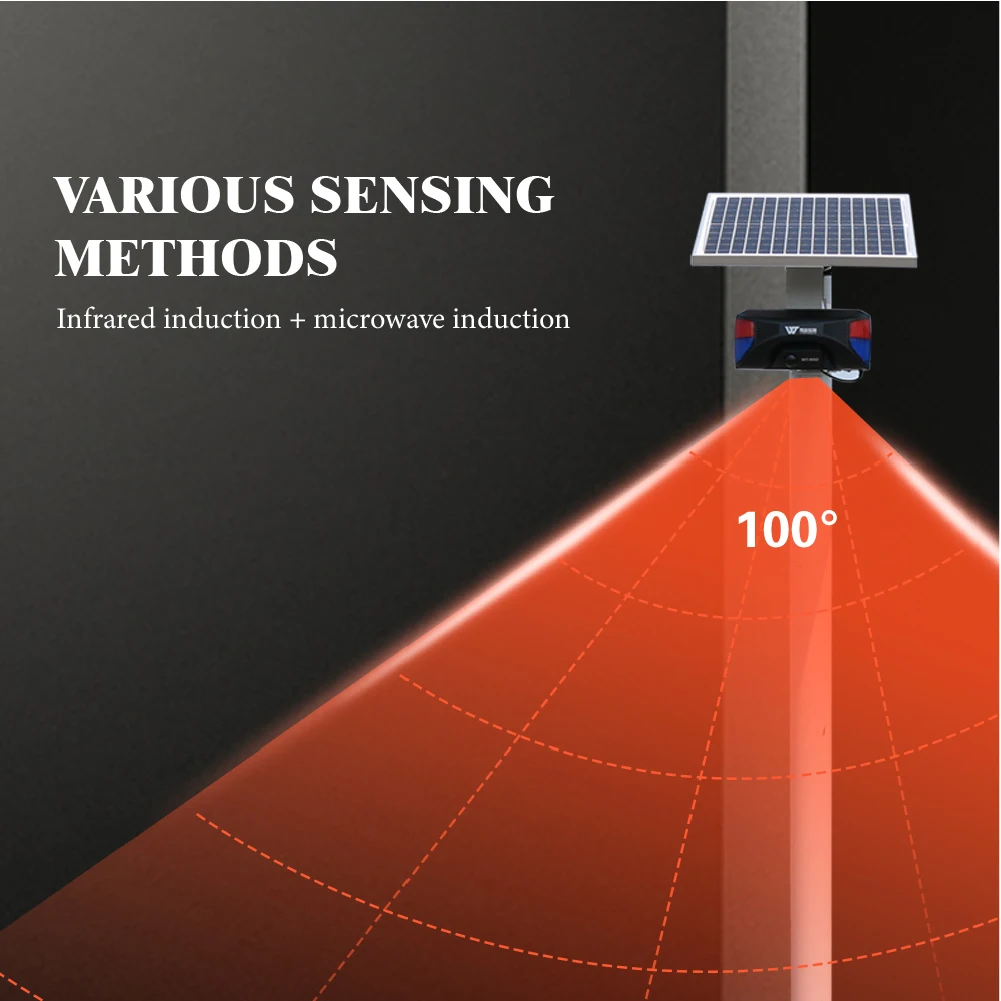 Outdoor Perimeter Fence Barking Dog Flasher Light Alarm System House Residencial Thief Antitheft Intrusion Proximity Alarm