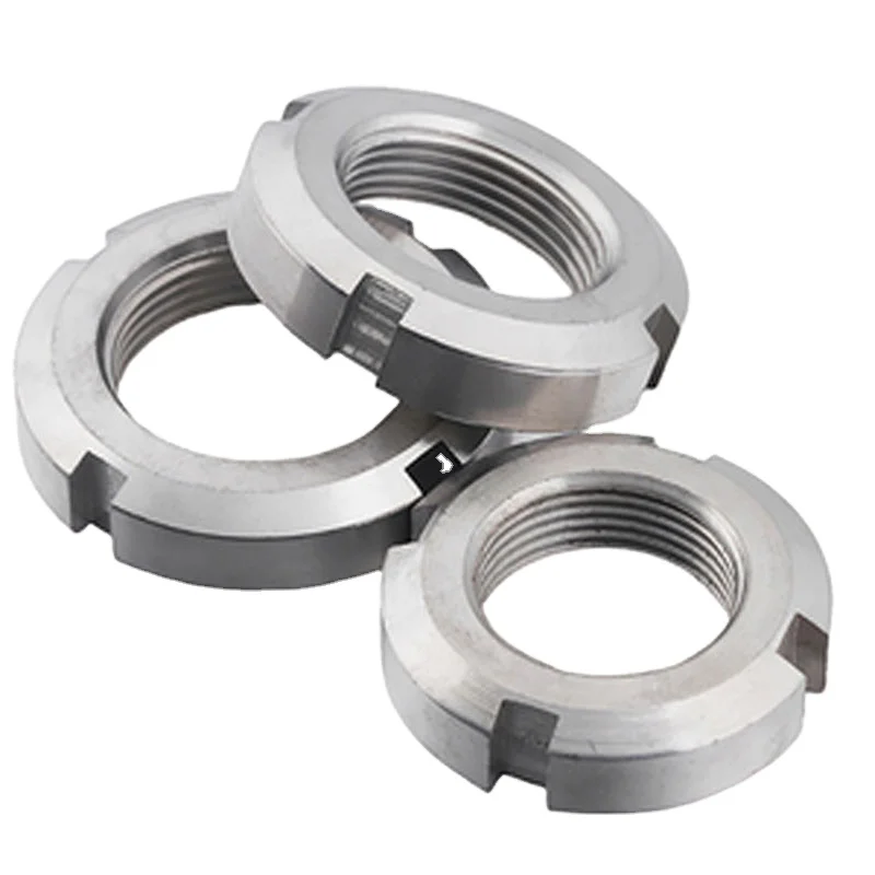 M6 M8 M10 M12 A2-70 A2-80 A4-70 A4-80 Stainless Steel Plain Polished Smooth Slotted Round Nut DIN1804