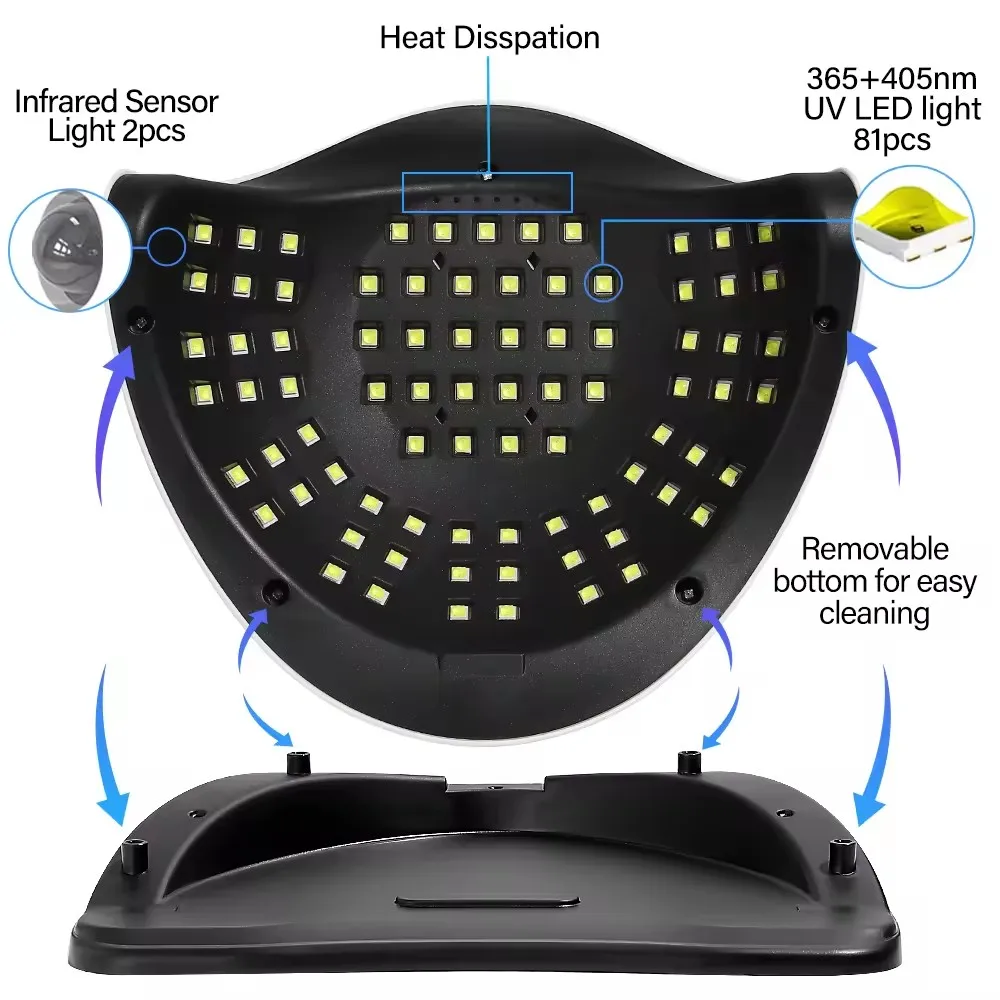 320W Nail Salon Uv Led Nail Lamp SUN X23 Max Faster Gel 81 Beads Nail Dryer Lamp Curing Lamp Automatic Sensor Gel Polish Machine