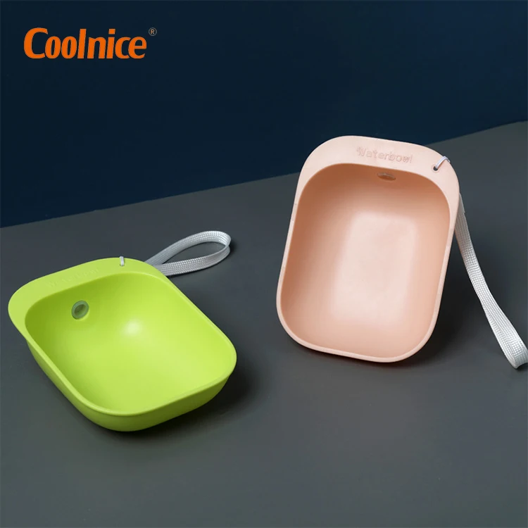 Coolnice 2 In 1 Drop Ship Portable Dog Pet Cold Mineral Water Bottles Drink Feeder Preform Square Water Bowl