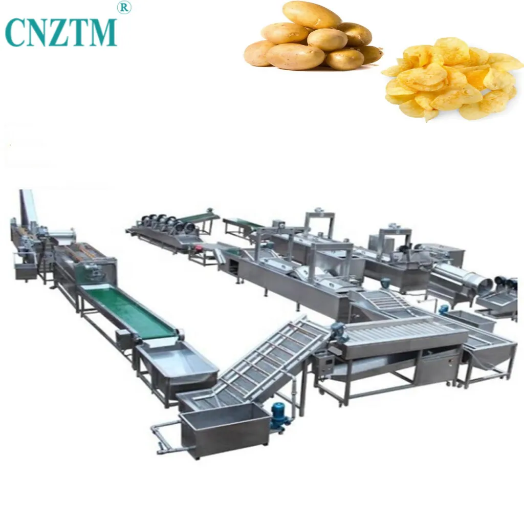 fully automatic  potato crisps making machinery chips frying machine potato pa tato chips making machine
