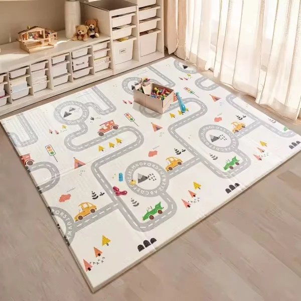Double-sided color printing Unisex XPE Large Foldable Baby Play Mat Soft Educational Toy for Crawling and Picnics Foam Material