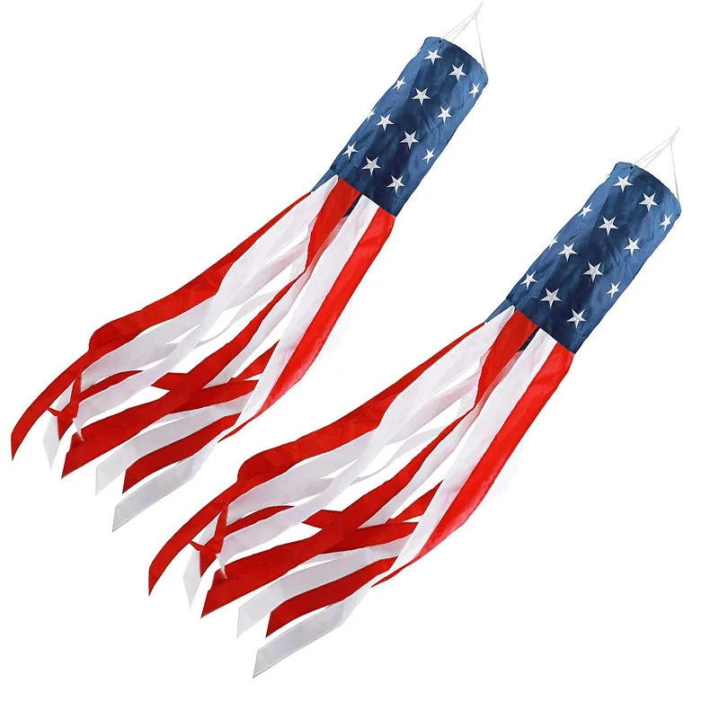 Custom American embroidered flag wind bag 40 inch outdoor decorated wind tunnel festival flag