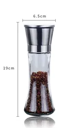 Glass Pepper Grinder Mill Stainless Steel Pepper Grinder