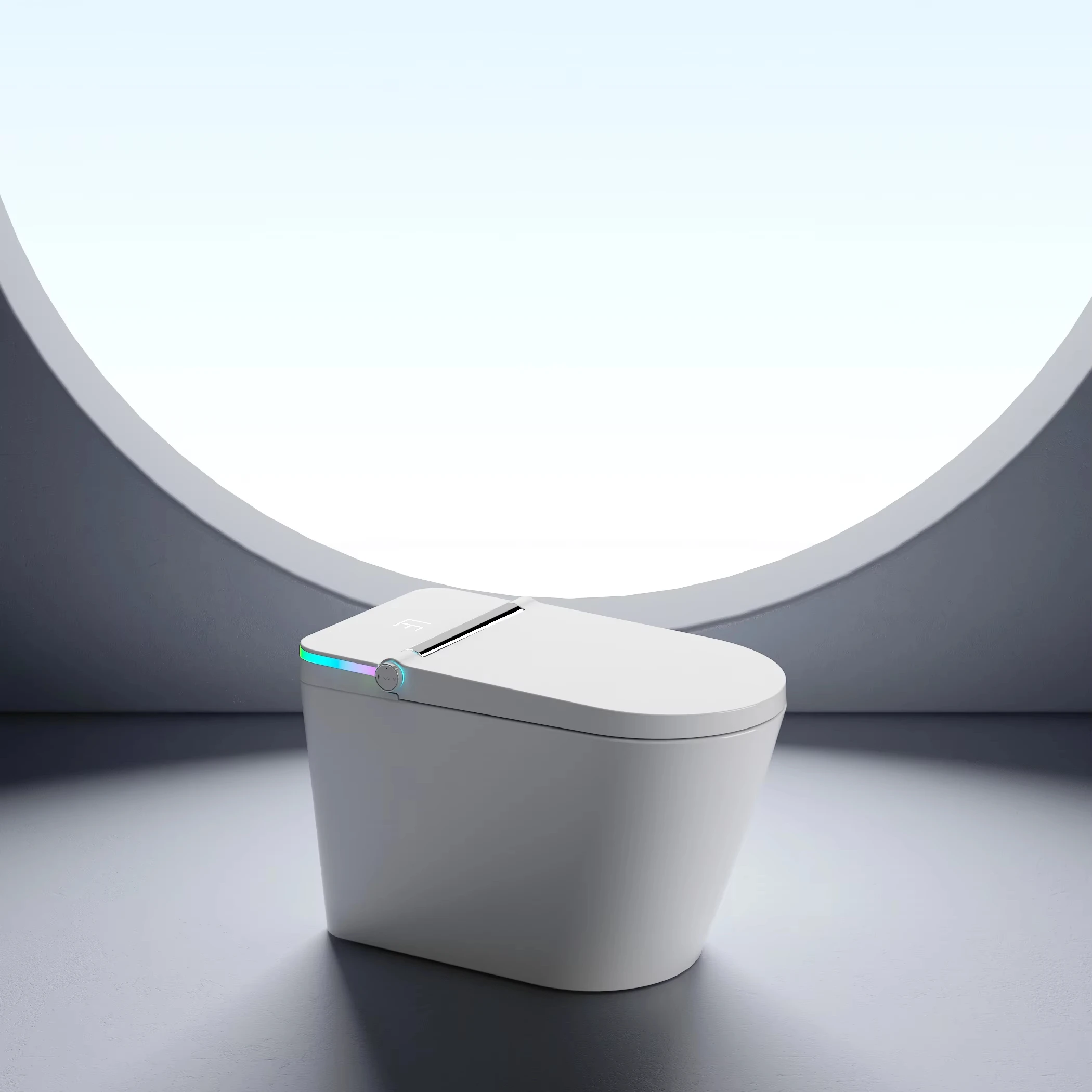 American Design Floor Mounted Water Closet Toilet Bowl Bathroom Automatic Ceramic One Piece Siphon Jet Flushing Smart Toilet