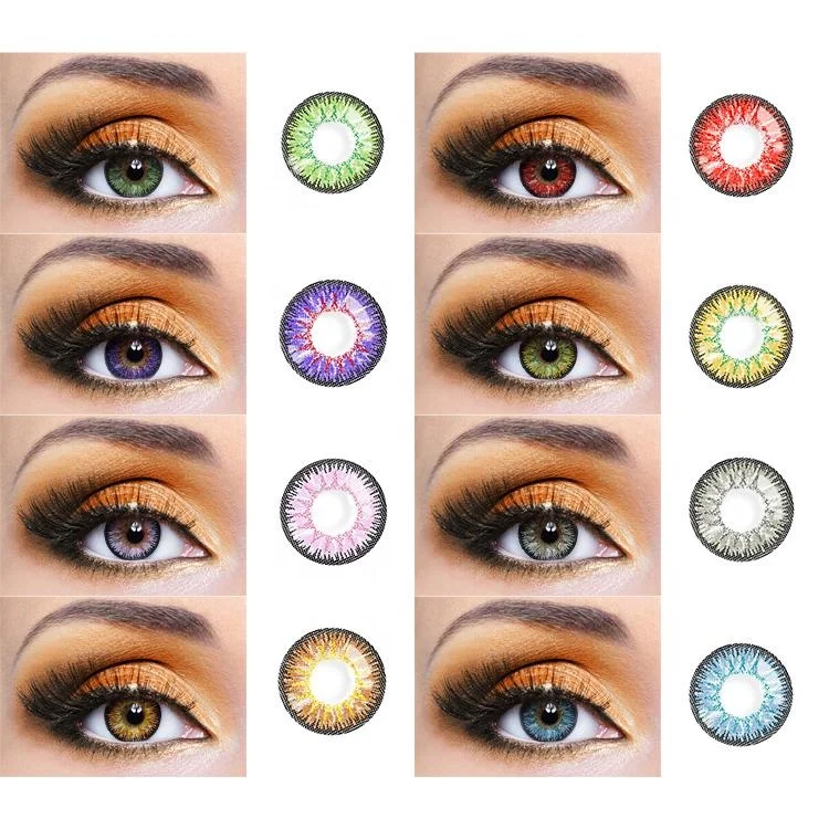 Оптовая продажа модные дизайнерские контактные линзы Realconfancy look 24 цвета волшебные с темными глазами Crazy