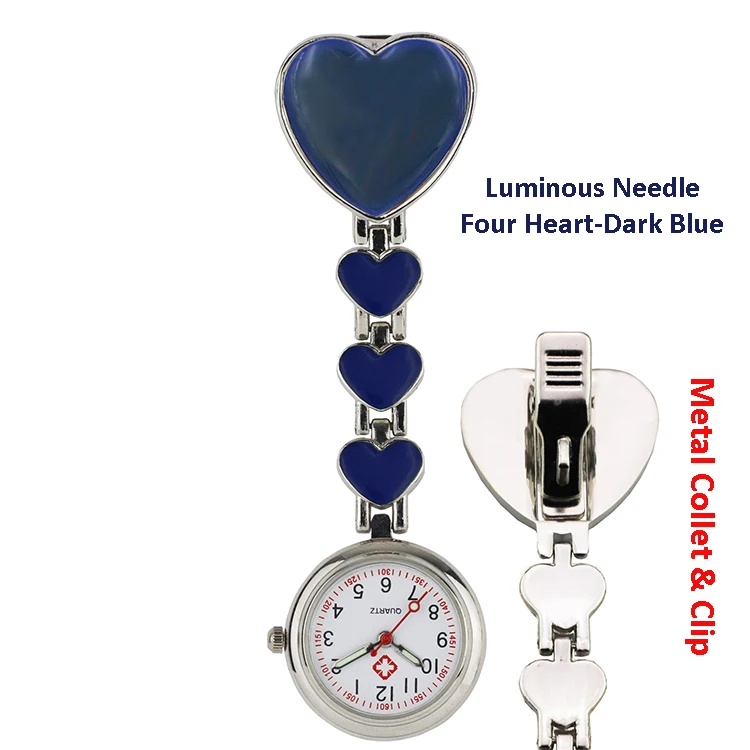 Wholesale Mix colors Heart Nurse Fob Watch Brooches Quartz Nurse Watch