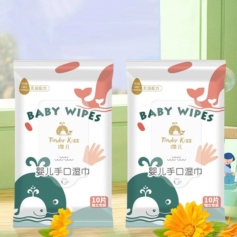 Baby Wet Wipes 10 Tablets Baby Portable Wet Wipes Baby Mini Hand & Mouth Cleaning Wipes