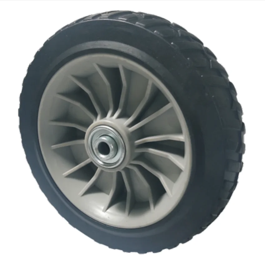 Lawn mower Wheel with Ball Bearing Solid Rubber Tyre Wheel from 5 6 7 8 Inch Rubber wheels