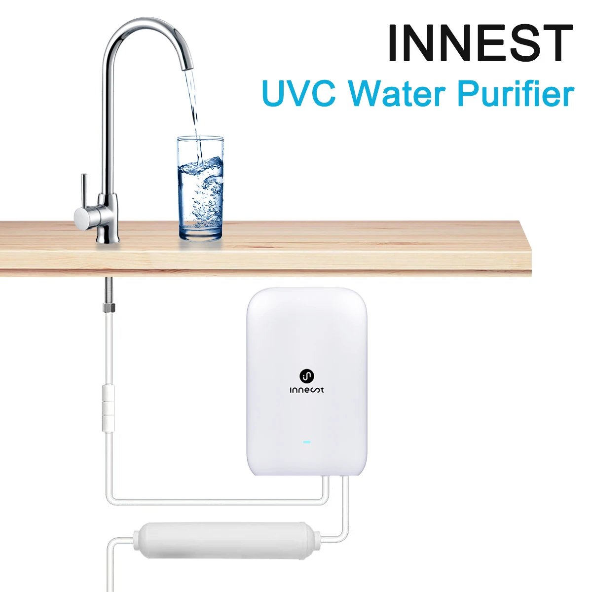 Запатентованный дизайн, УФ-стерилизатор воды, очиститель воды со светодиодной подсветкой под раковиной для домашнего использования
