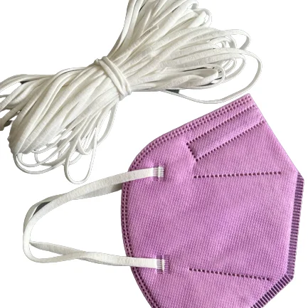 3.5mm Spandex/Nylon Flat White Elastic Earloop  for 3ply disposable mask