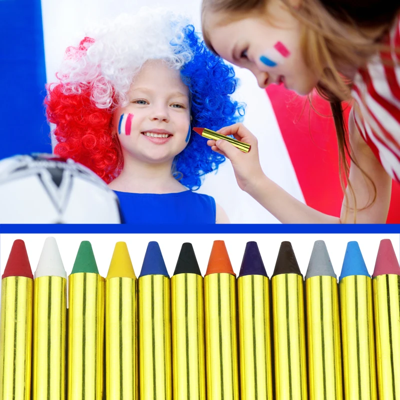 GP Temporary Water-based Washable Kid DIY makeup Silky Gel Skin painting stick England Body Art Bodi 12 Pcs Face Paint Crayon