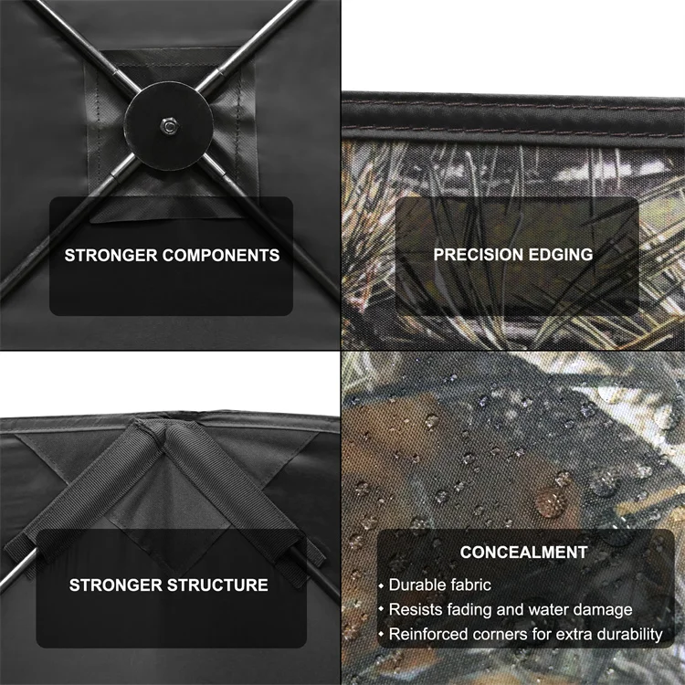 Mydays Outdoor Sturdy Detachable and Easy to Install  Three-Panel Low-Noise Deer Hunting Ground Blind with Carry Bag