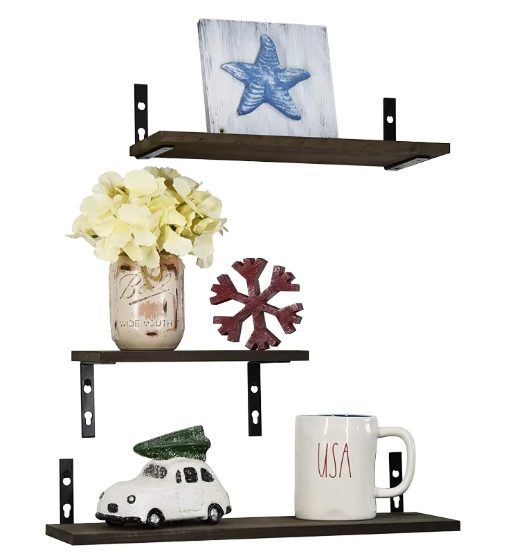 Customize Handmade Wall Mounted Cat Shelf Set Of 3 Wood Shelves Mount Decoration Furniture Floating Wall Shelf