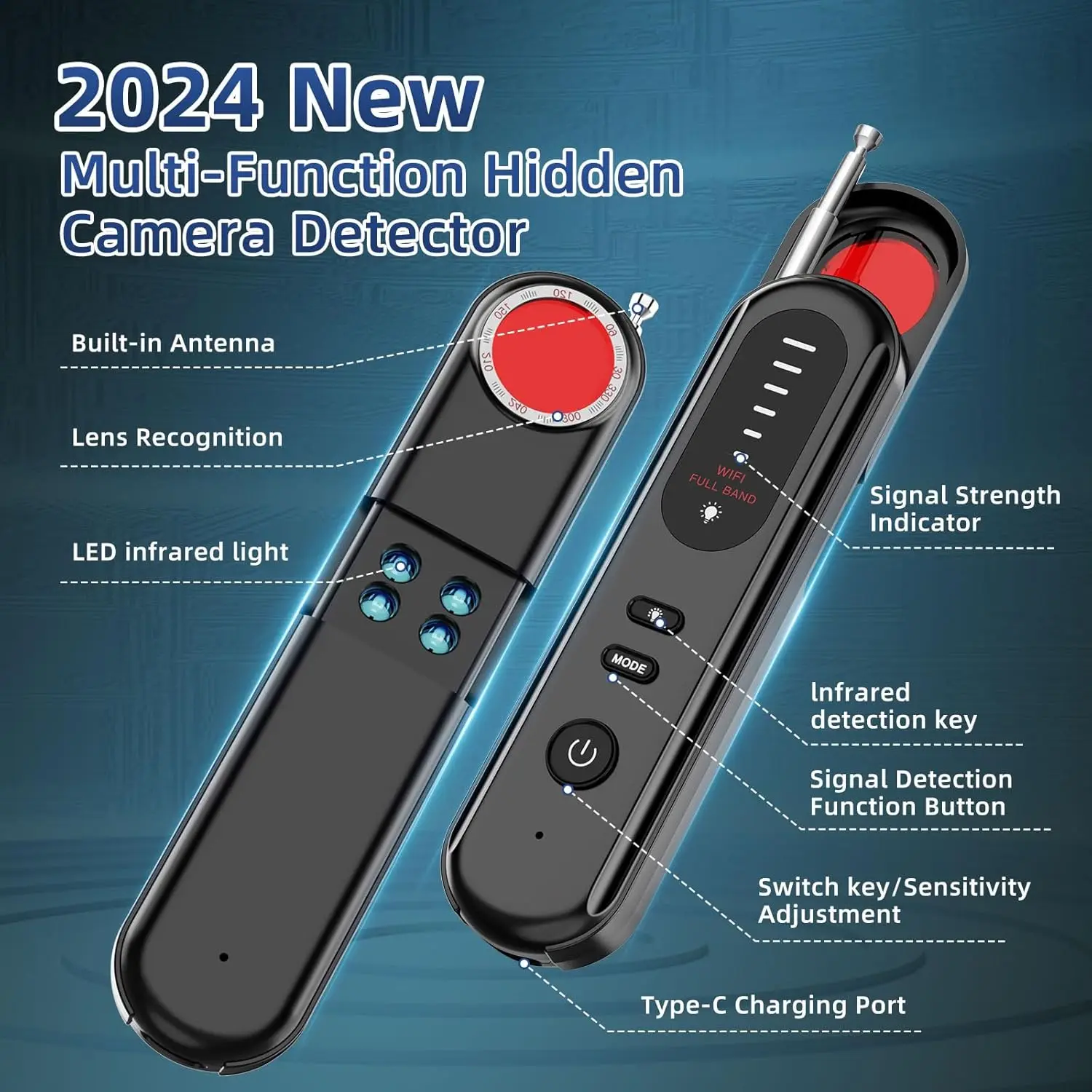 Hidden Camera Detectors Portable Anti Spy Camera Finder GPS Tracker Detector for Travel, Hotels, Car