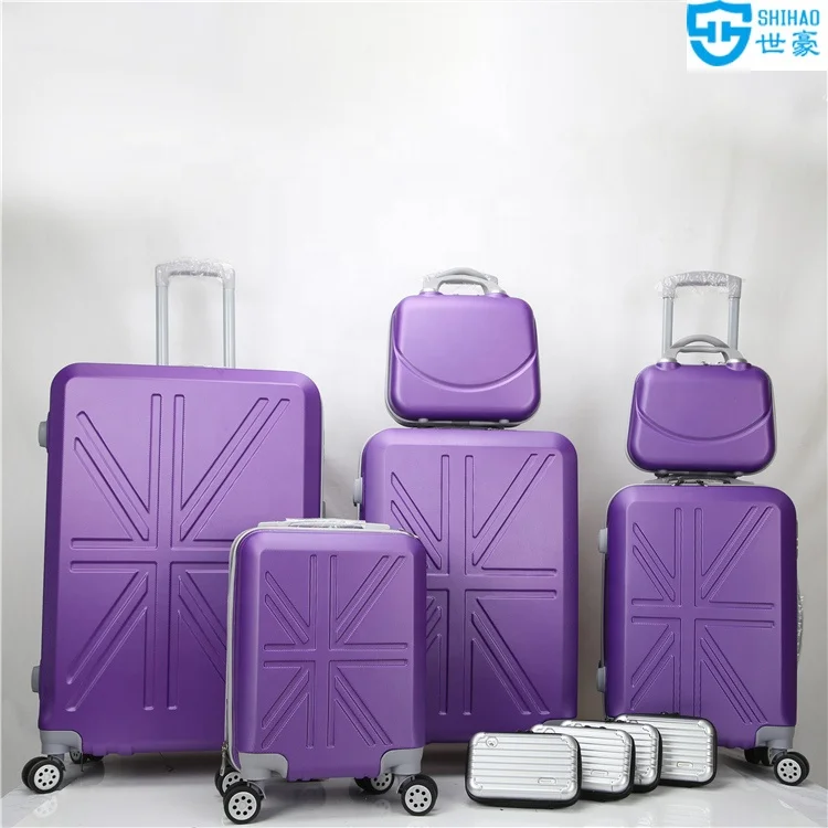 Wholesale Dongguan factory Hard case Aluminum trolley luggage in hot sale ABS suitcase luggage set for travel