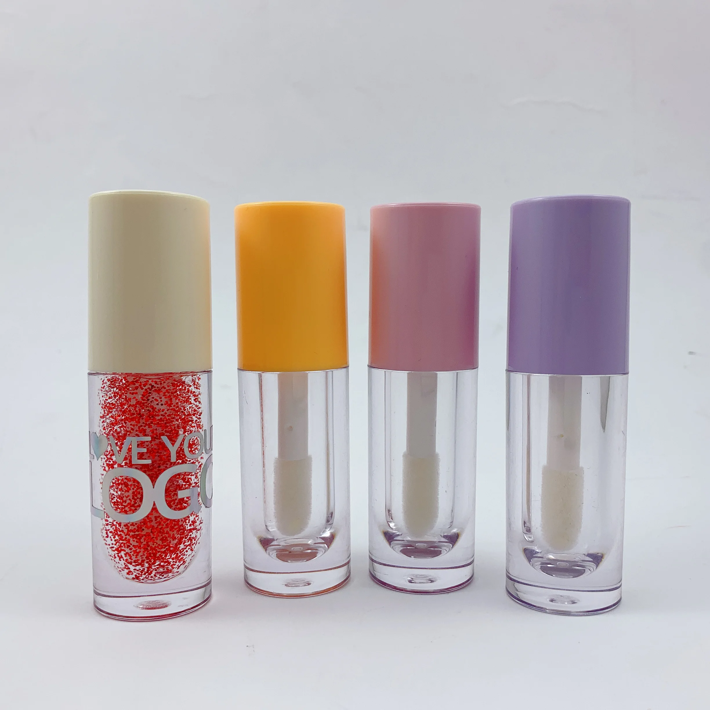 Clear Lip gloss tube Transparent Acrylic Cosmetic Empty Tube Custom Logo empty lip gloss tubes
