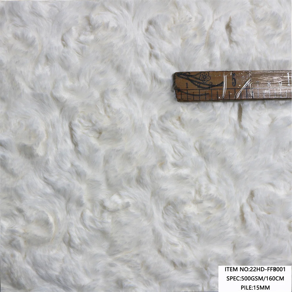 Oeko-tex certification Polyester suitable for carpet Rabbit Faux Fur fabric with brush design plush fabric