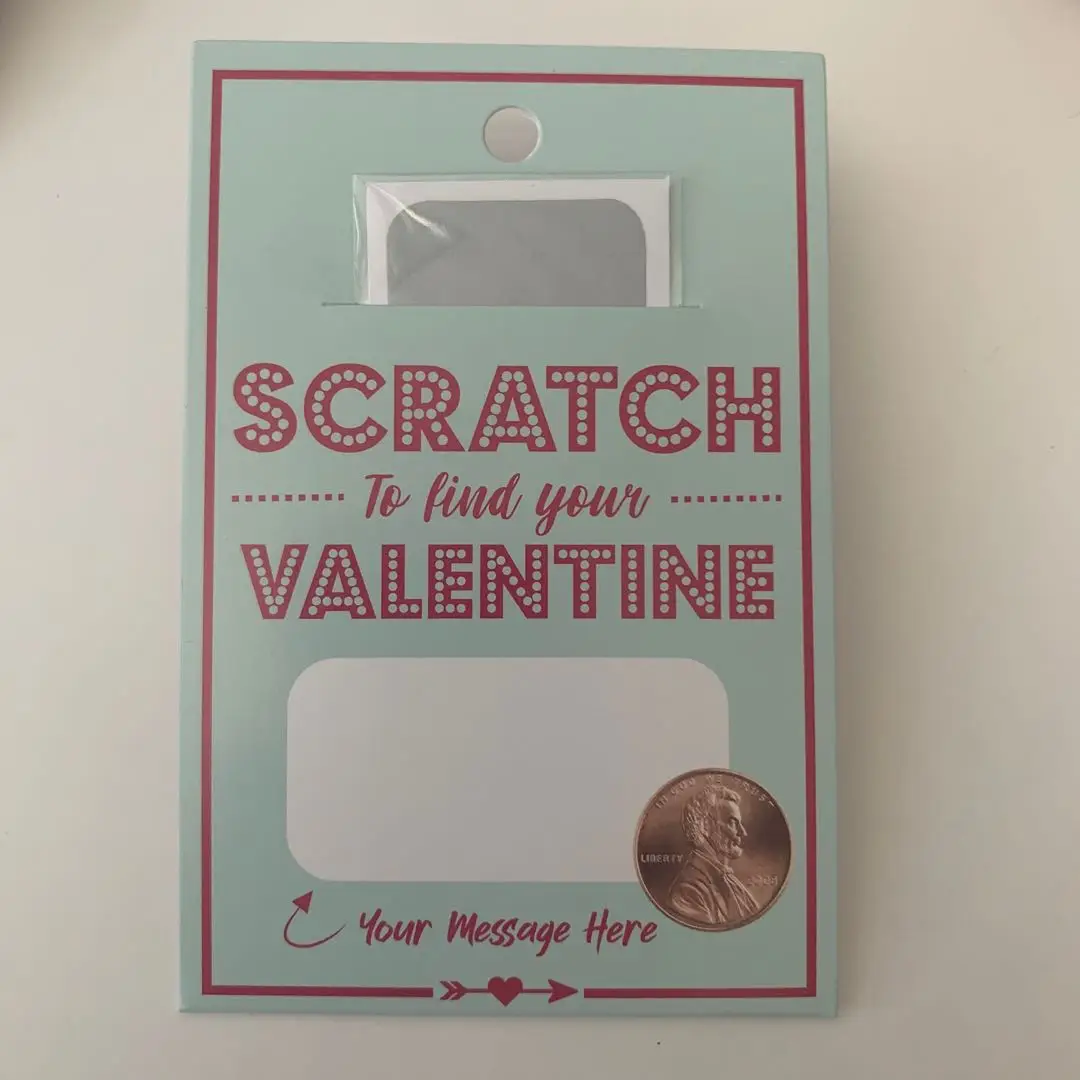 
Manufactery CMYK printing Custom gift card with novel scratch sticker Valentine promotion gift 